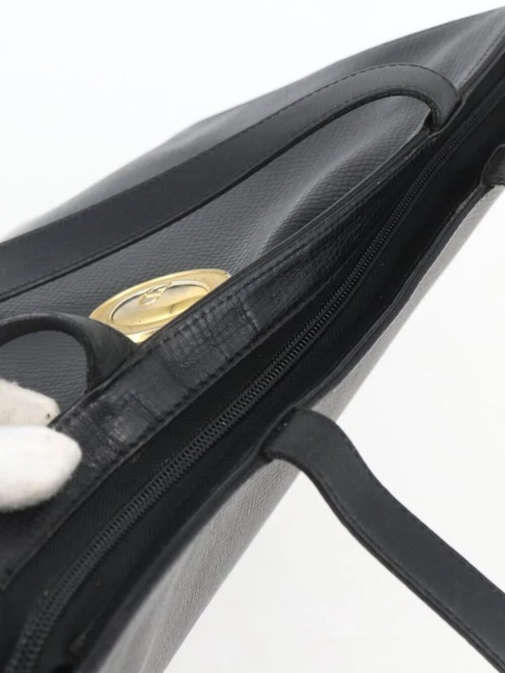 Christian Dior Hand Bag Leather Black Gold - Picture 10 of 16